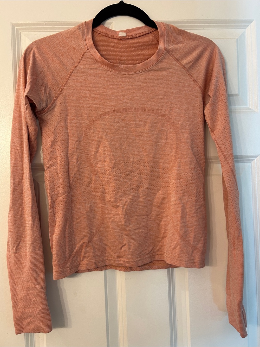 lululemon athletica Long-Sleeve Seamless Top in Peachy Coral